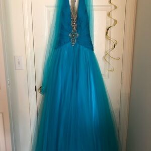 Elegant Blue Gown with Embellished Bodice NEW final